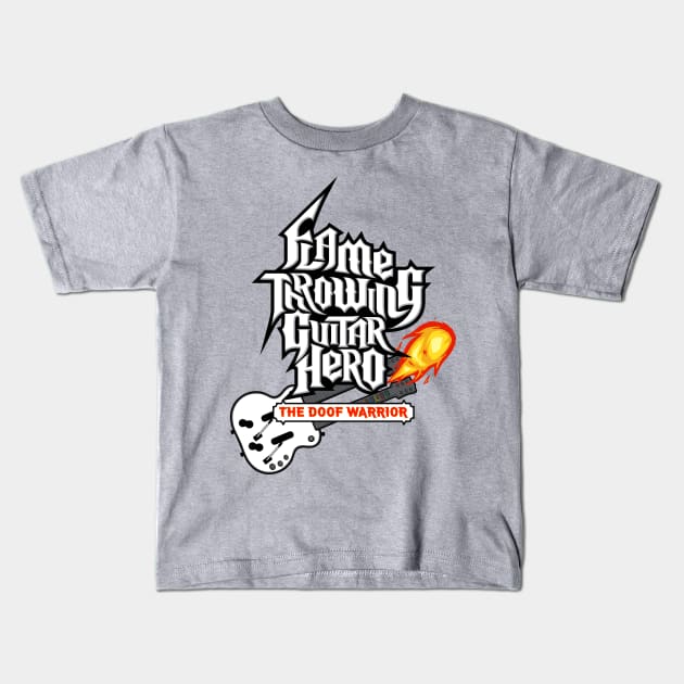 Flame Throwing Guitar Hero Kids T-Shirt by d4n13ldesigns